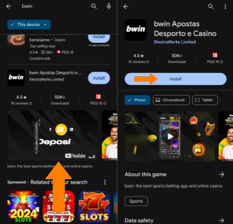 Instalar a Bwin App no Android