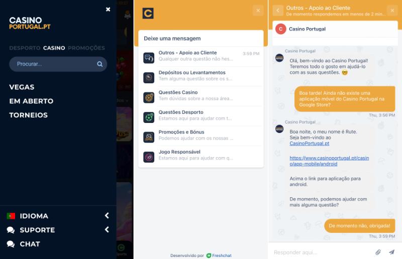 Casino Portugal app apoio ao cliente