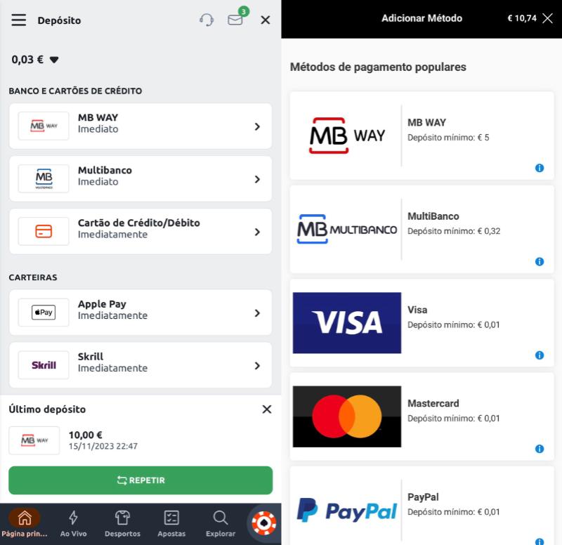 Apps de apostas métodos de pagamento