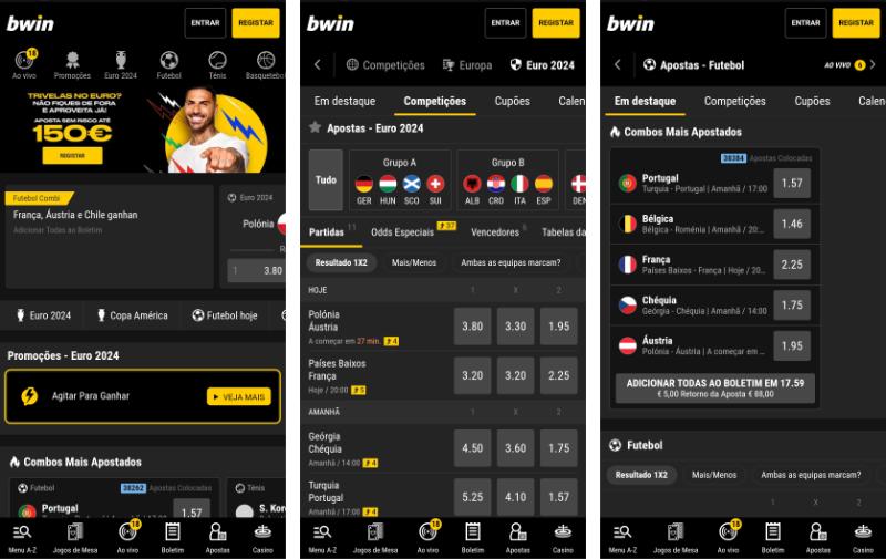 Apostas desportivas na Bwin app