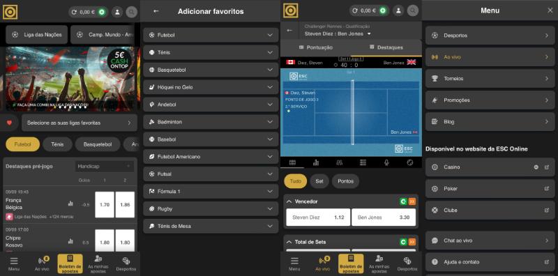 ESC Online app desporto