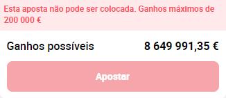 Limite de ganhos na Betclic