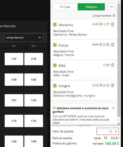 Exemplo ESC Online opti odds